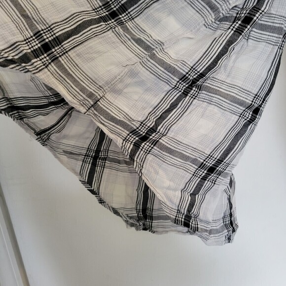 Torrid Relaxed Fit Brushed Rayon Button-Up Plaid Striped Long Sleeve Shirt Sz 00 - Picture 9 of 15